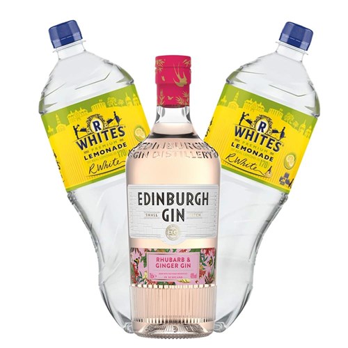 Edinburgh Rhubarb & Ginger Gin 70cl with R Whites Premium Lemonade Mixer